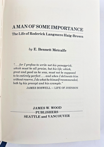 A Man of Some Importance ~ Life of Roderick Langmere Haig-Brown ~ E.B. Metcalfe - Foto 13 di 16