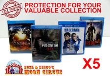 5x BLU-RAY WITHOUT SLIPCOVER SIZE BR1 - CLEAR PLASTIC BOX PROTECTOR SLEEVE