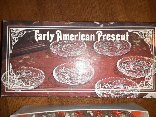 Vintg Anchor Hocking Early American Prescut Coaster Set 6 Pc Set Original BoxNOS - Picture 4 of 5
