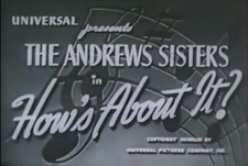 How's About It? 1943 (DVD) The Andrews Sisters, Robert Paige, Shemp Howard