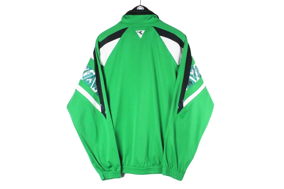 SUDADERA DIADORA VINTAGE 1/4 CREMALLERA TALLA L/XL AÑOS 90 ESTILO DEPORTIVO JUMPER VERDE Foto 2 de 4