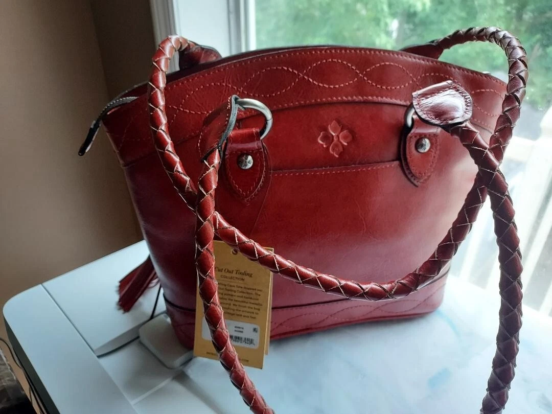 Patricia Nash Leather Zorita Tool Ochre Shoulder Handbag Purse