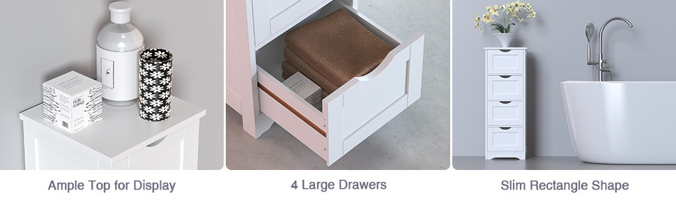 Freestanding Floor Cabinet Bathroom Storage Cabinet for Bedroom Living Room K4Y0