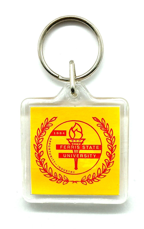 Vintage Ferris State University Bulldogs Big Rapids Michigan Keychain Keyring