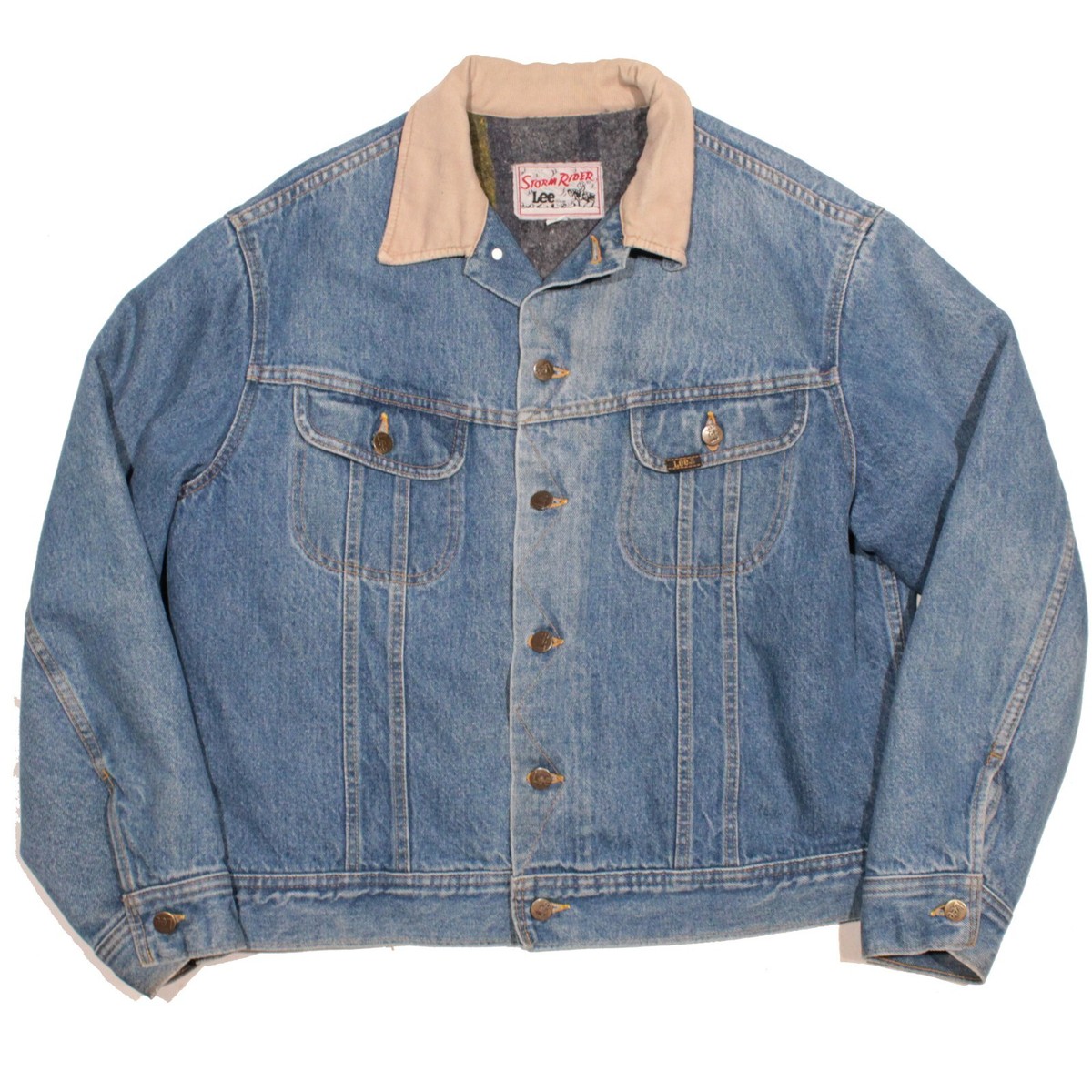 Vintage LEE Storm Rider Denim Jacket size 44 Blue Blanket Vintage LEE Storm Rider Denim Jacket size 44 Blue Blanket