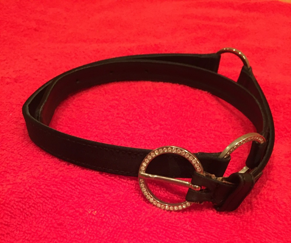 WOMEN MOSCHINO BLACK FABRIC/LEATHER/ 3 DIAMOND RINGS DRESSY  display picture 3