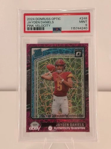 2024 DONRUSS OPTIC JAYDEN DANIELS PINK VELOCITY RC /80 PSA 9 MINT ROOKIE