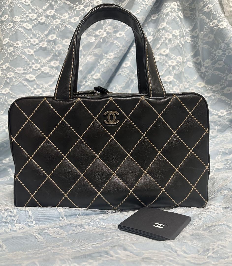 Authentic Chanel Wild Stitch Boston Bag Matelasse Authenticated