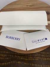 BURBERRY Authentic White Eyeglass Sunglasses Case With Sealed Cloth NEW