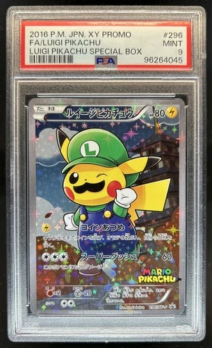 2016 Pokemon XY Promos JP - XY-P Luigi Pikachu #296/XY-P PSA 9