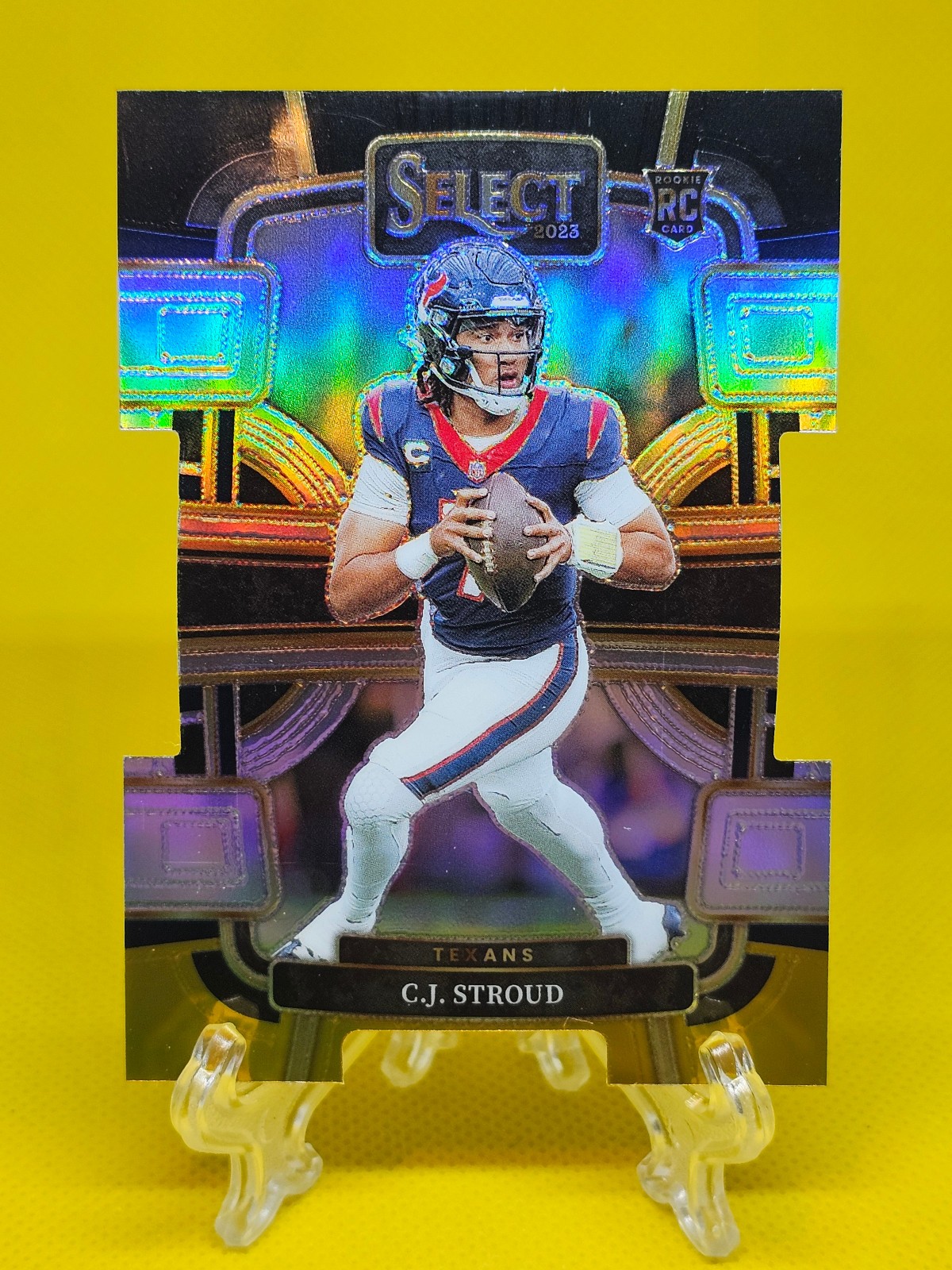 2023 Panini Select - Concourse C.J. Stroud #41 Black & Gold Prizm Die-Cut (RC)
