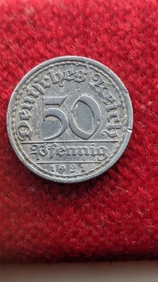 Münze, Deutsches Reich, 50 Pfennig, 1921, A - Bild 1 von 2