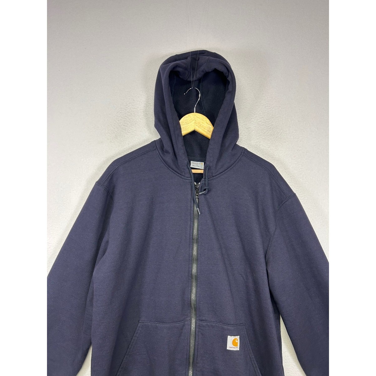 Workwear Streetwear Carhartt Mens Large Navy Blue Full Zip Fleece