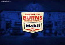 Burns More Oil Than Gas Sticker Funny Hot Rod Flathead Ford Chevy Dodge Chrysler