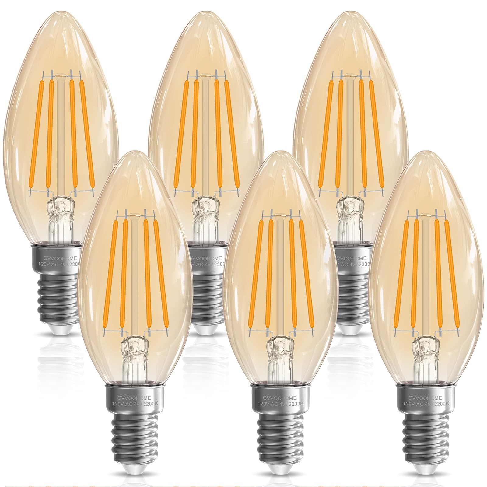 LED Candelabra Light Bulbs,4W, 40 watt Equivalent, E12 Bulb 