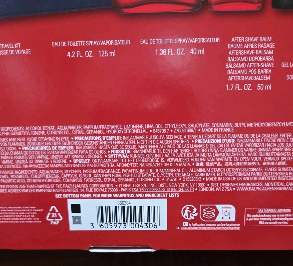 Polo Red por Ralph Lauren Set de Regalo para Hombre 4.2 OZ Eau De Toilette Spray Foto 2 de 4