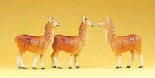 Preiser 20389 HO Scale Animals -- Llamas pkg(3)