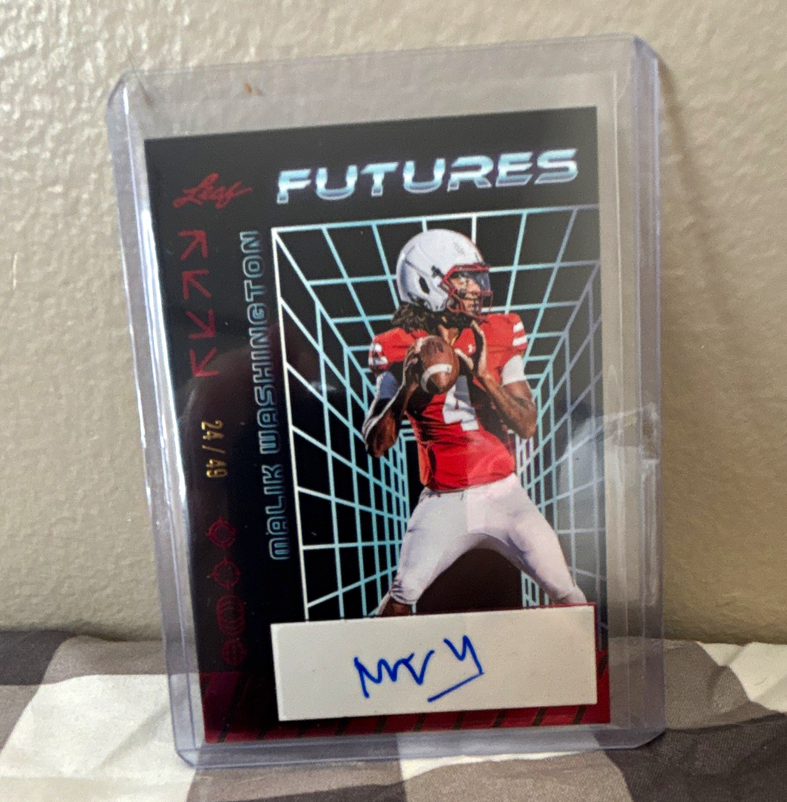 Malik Washington Leaf Eclectic Valiant High Ceiling Autographs #MW1 Red Prismatic