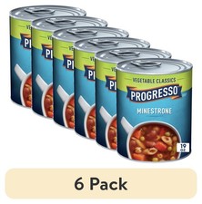  6 pack Progresso Minestrone Soup, Vegetable Classics Canned Soup, 19 oz