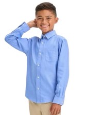 Cat  Jack Button-Up Shirt Classic Light Blue Medium 8-10 Long-Sleeve