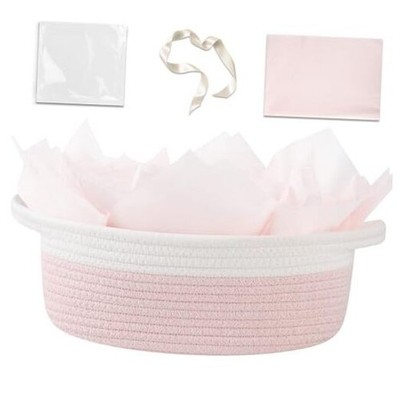  Gift Basket Empty with Handle, 12''x 8''x 5'' Small Woven Basket with Gift Bag, 