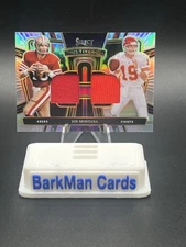 JOE MONTANA 2024 PANINI SELECT #MP-JMA MULTIVERSE DUAL JERSEY PRIZM /149