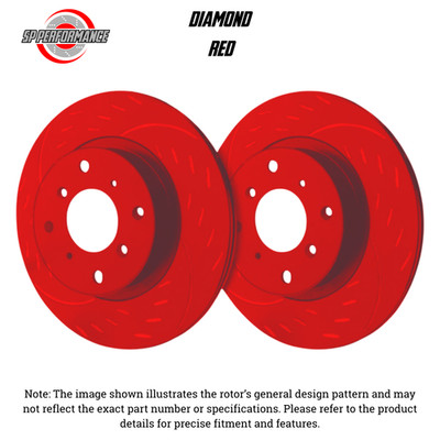 SP Performance D06-281-R Diamond Red Zinc Rear Brake Rotors 03-08 BMW Z4