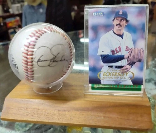 Dennis Eckersley Autographed Baseball No COA With Holder Boston Red Sox Pitcher