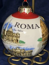 RFSJ, Inc. Glass Christmas Ball Ornament-Featuring Rome, Italy