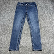 Seven7 Jeans Womens 10 Blue Tummyless High Rise Skinny Stretch Denim Medium Wash