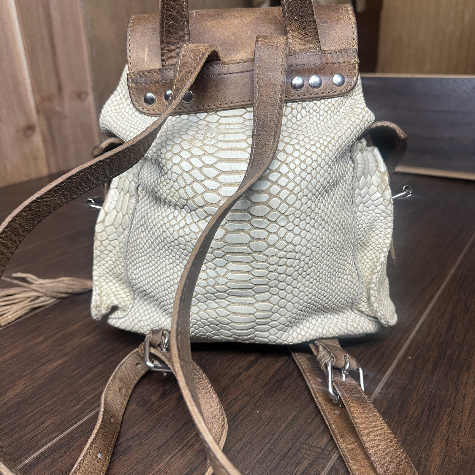 Freebird by Steven ‘Brett’ Backpack white python leather HARD TO FIND!!!