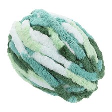 Chenille Chunky Yarn 27m Polyester Bulky Large Soft Fluffy Yarn Mixed Cyan