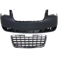Front Bumper Cover and Grille Assembly Kit For 2008-2010 Town & Country Primed