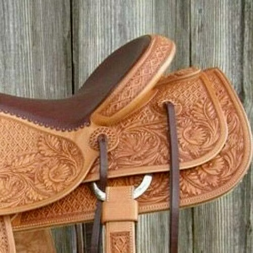 Wonder Wish Selle de cheval de course Western Show en cuir de