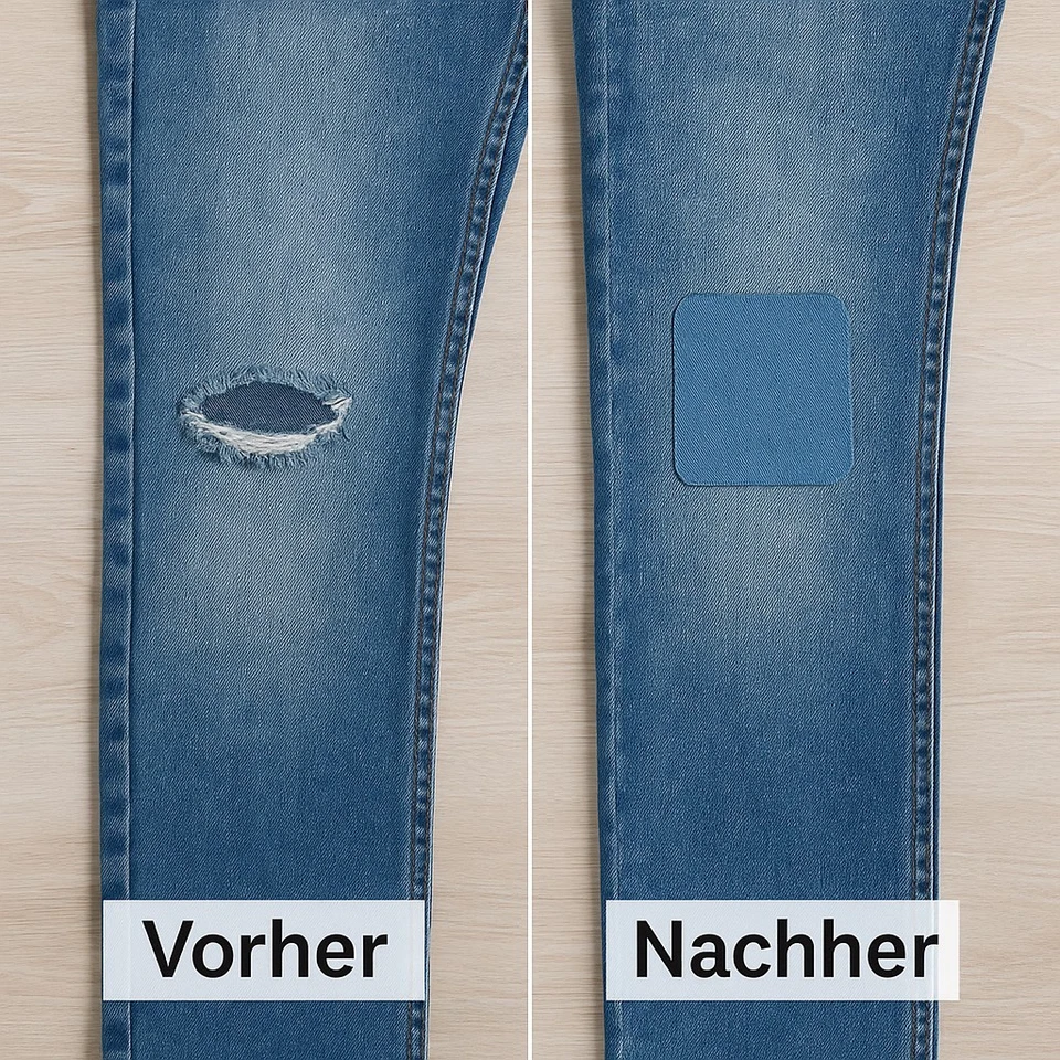 Bügelflicken/Jeans/Flicken zum Aufbügeln/Reparaturflicken Set/Denim Stoff/Hosen - Bild 4 von 4