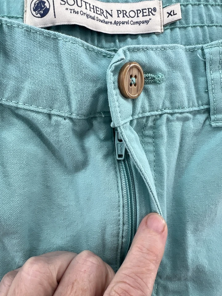 Pantalones Cortos Southern Proper Para Hombres XL Verde PC Cortos Informales Verano Chino Bolsillo Algodón Foto 3 de 4