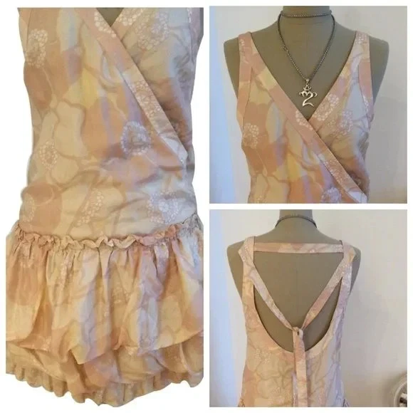 NUEVO CON ETIQUETAS Vestido Vintage MARC JACOBS SEDA VOLANTES SIN MANGAS TALLA 6 Foto 3 de 4