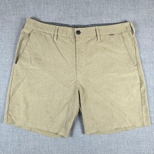 Hurley Phantom Shorts Mens 36 Beige Chino Stretch 7" Inseam Casual Summer