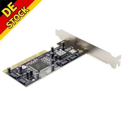 Für Windows 98SE Me 4 Port SATA PCI Adapter Karte 150MB/s Datenübertragung Set