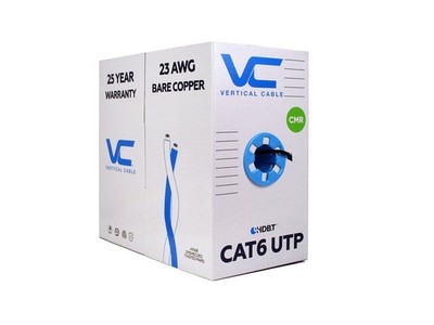 Cat 6 / 550MHZ / HDBT / UTP / 8C / CMR /Black PVC 1000' / AWG23 / TAA-Compliant