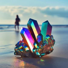 Titanium Rainbow Cluster Quartz Crystal Rock Crystal Gift Home Decor Art Stone