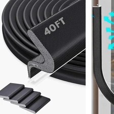 40Ft Kerf Weather Stripping Door Seal Strip for Door Frame Exterior Soundproof