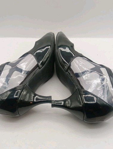 Wms Sz8 Aerosoles Heel Rest Black Patent Strappy Cushion Insole Pointed Toe Pump - Picture 7 of 21