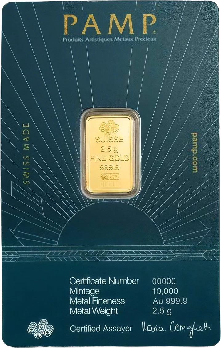 Goldbarren PAMP Lady of Liberty 2,50 g 999,9 Gold Prägefrisch Schweiz