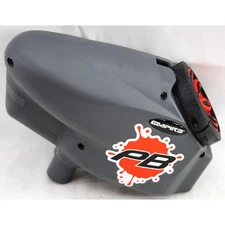 Used Empire Halo Too Electronic Paintball Loader Hopper w/ Speedfeed Grey