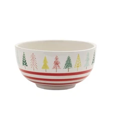 Melrose Ceramic Pine Tree Print Bowl (Set of 4)