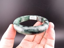 59mm Certified Grade "A" Natural Green Jadeite Jade Gems Bangle Bracelet V66