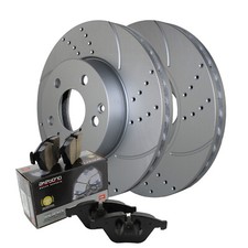 Front Brake Kit 295mm Drilled Disc Rotors Akebono Ceramic Pads For Mb W204 W212