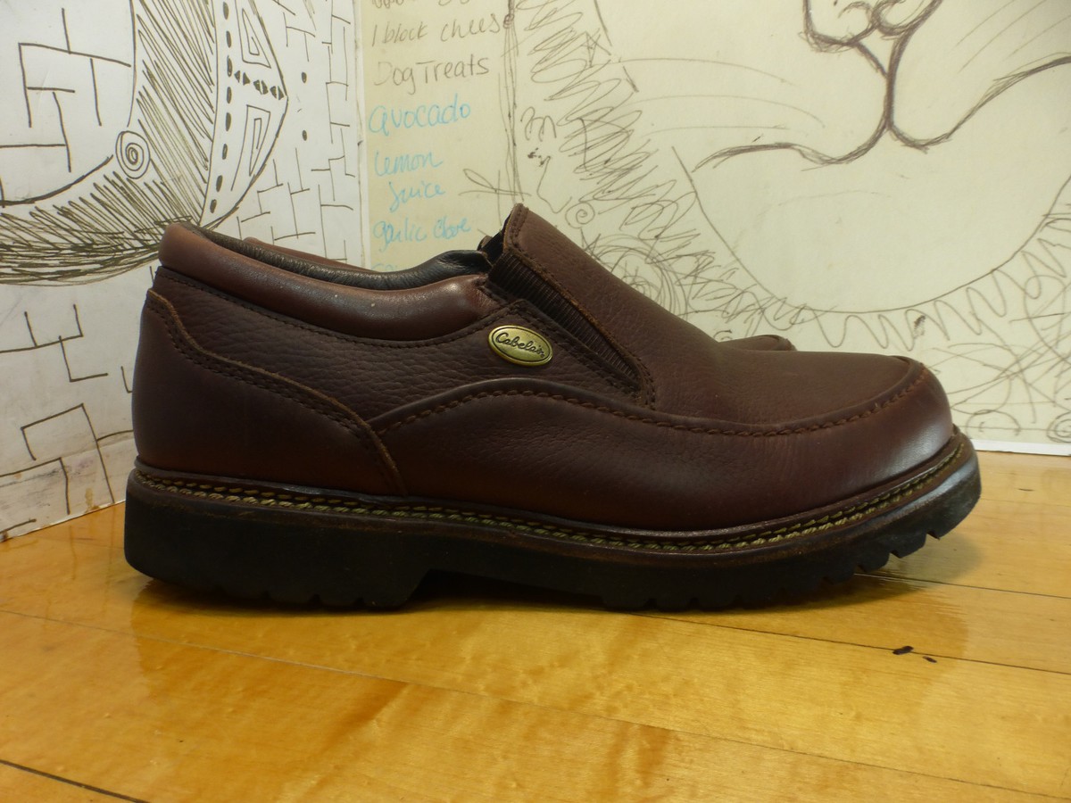 Cabelas Brown Leather Loafers Men display picture 2