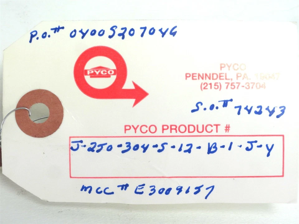 Pieza PYRO # J-250-304-5-12-B-1-J-Y / MONTAJE TERMOPAR - (NUEVO en BOLSA) Foto 3 de 4